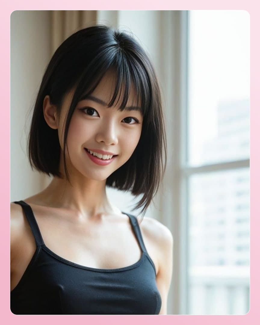 Slim athletic body in black tank