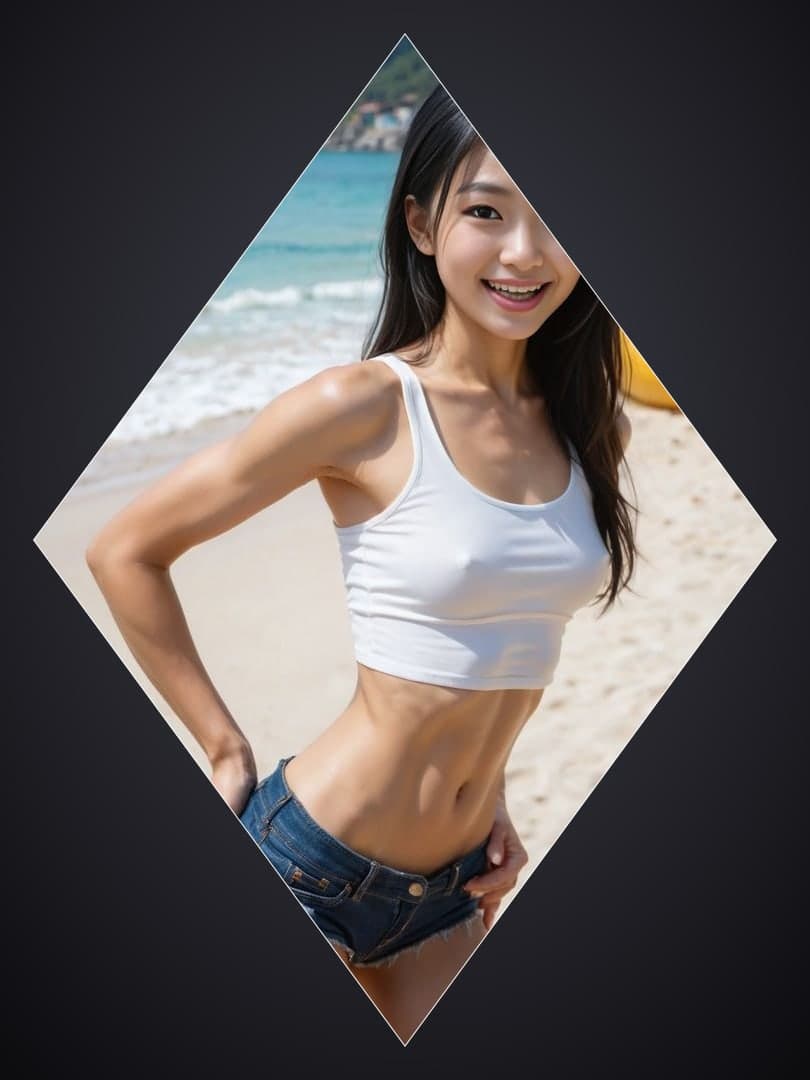 Young Asian beach portrait