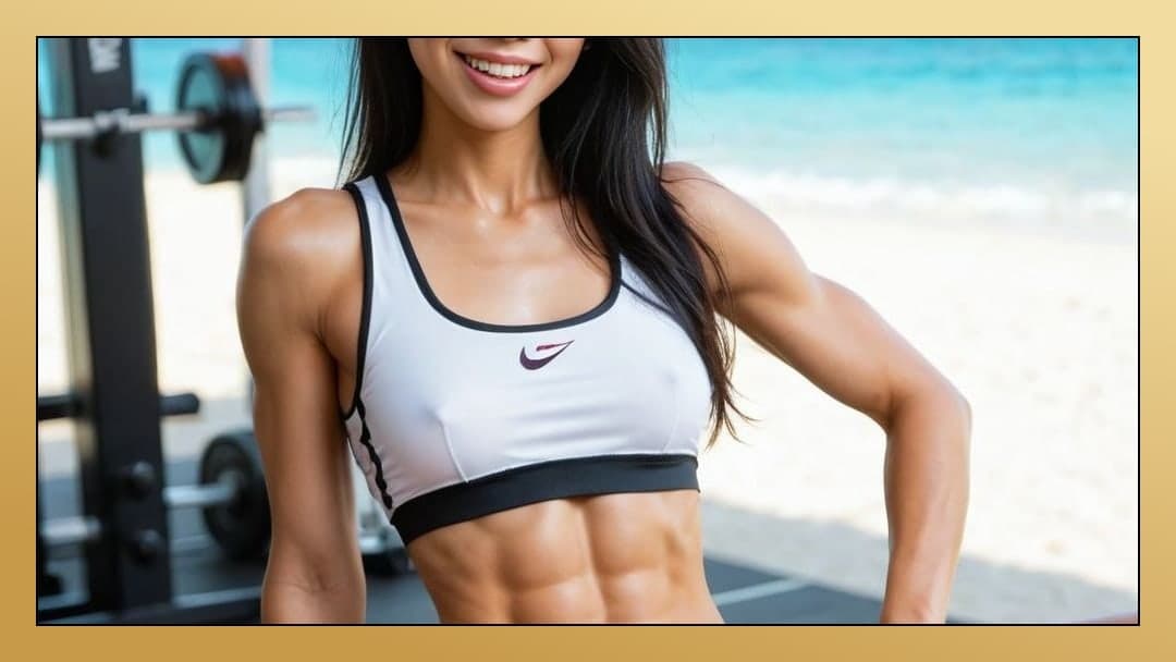 Gym sports bra beach view