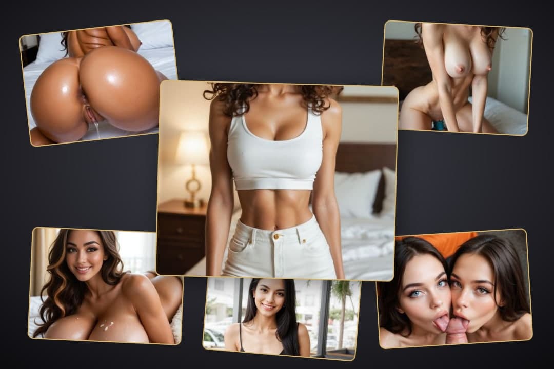 Curly brunette bedroom collage