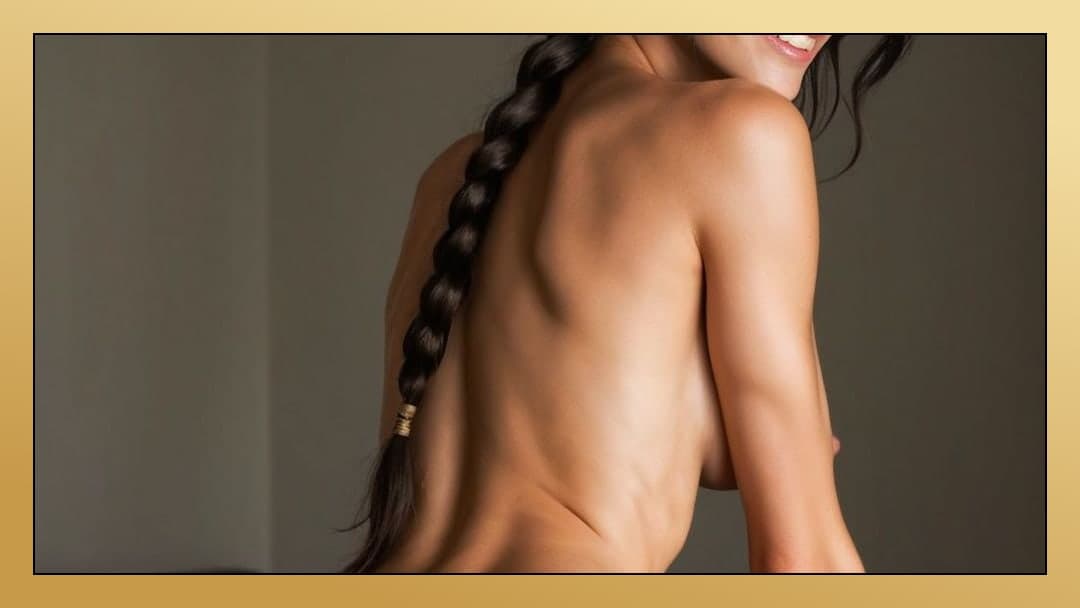 Braided raven hair back view
