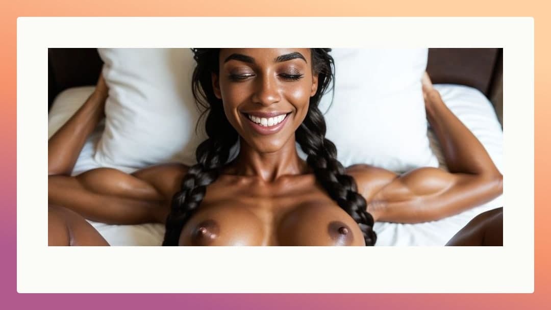 Young adult nude on white bed