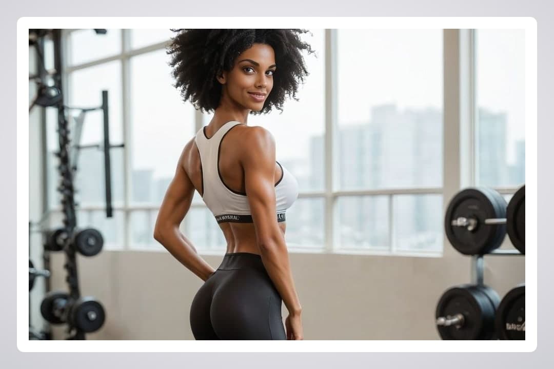 Curvy gym ass in black leggings