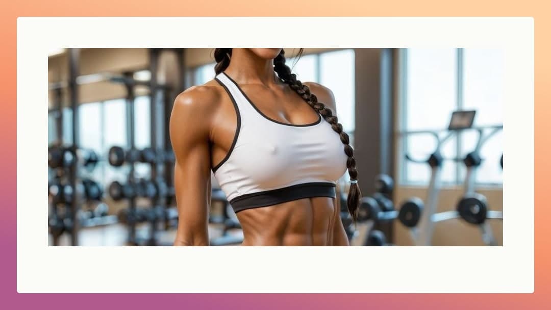 Gym close up white sports bra