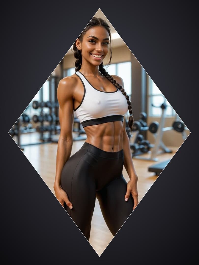 Full body gym portrait in leggings