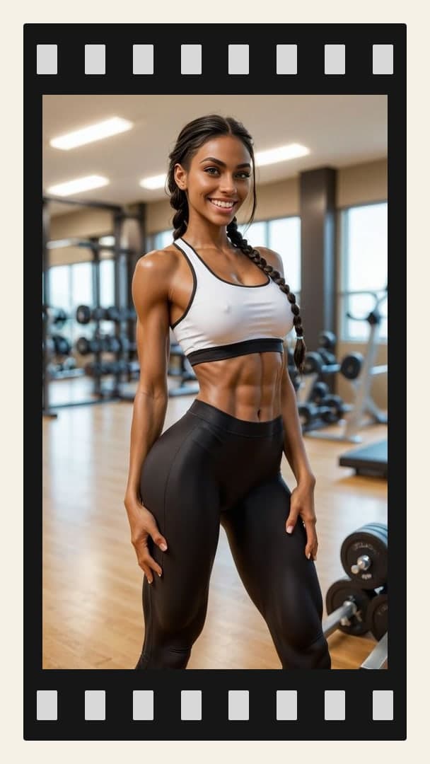 Full body gym pose in leggings
