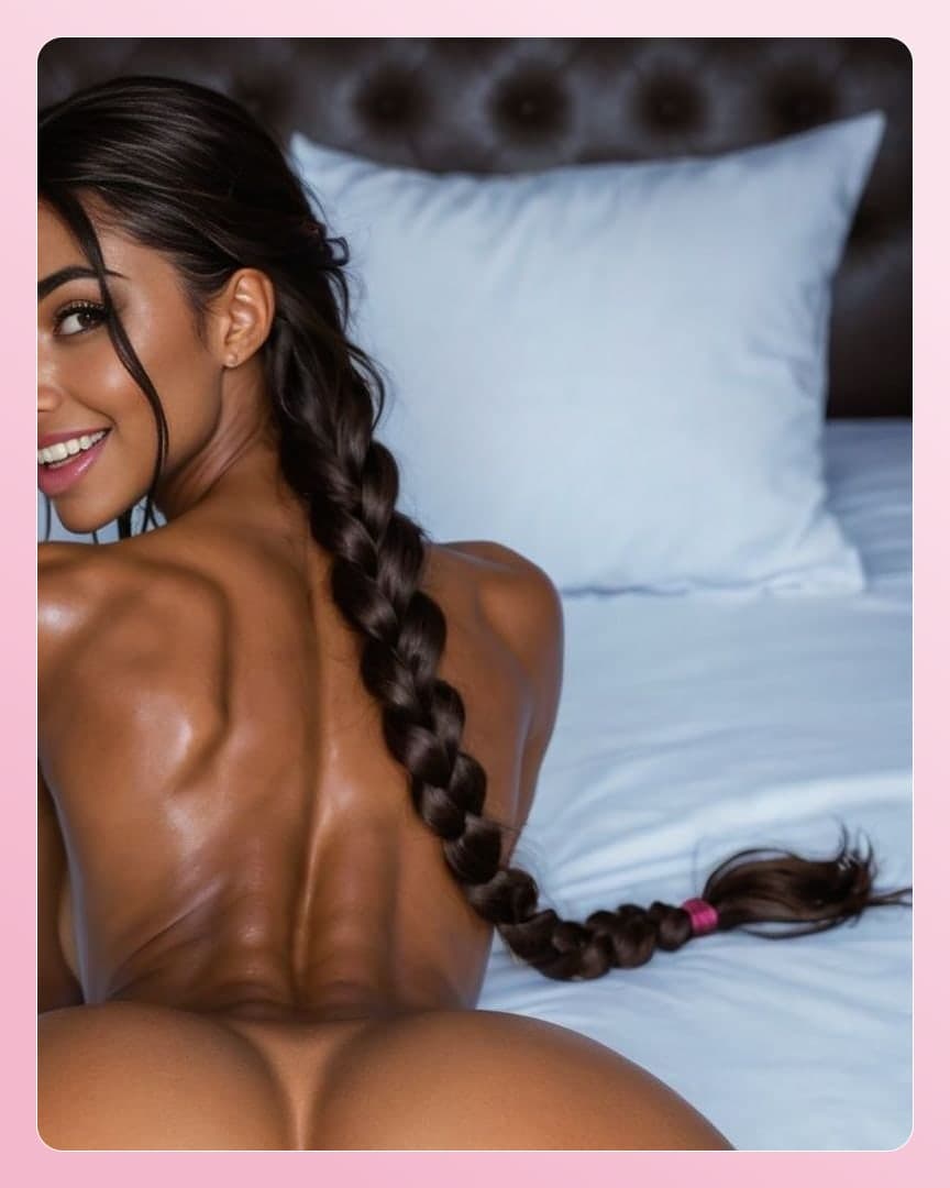 Nude back view on white sheets