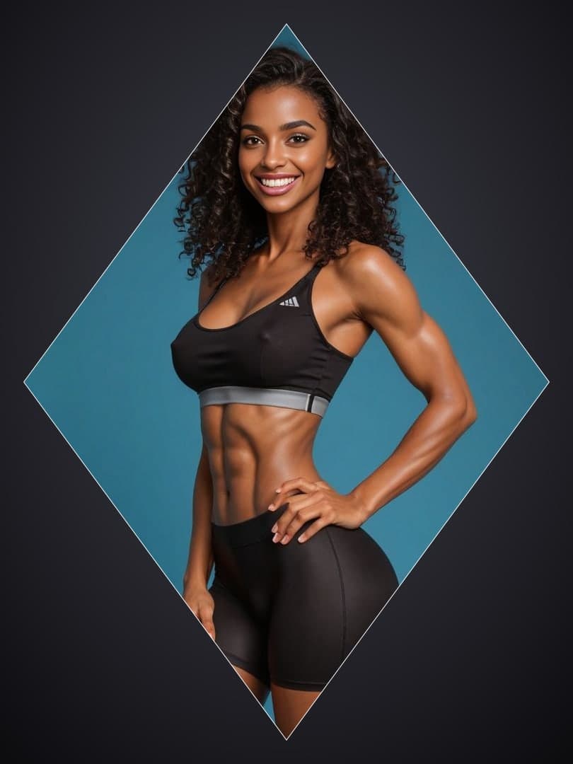 Young adult fitness coach studio portrait
