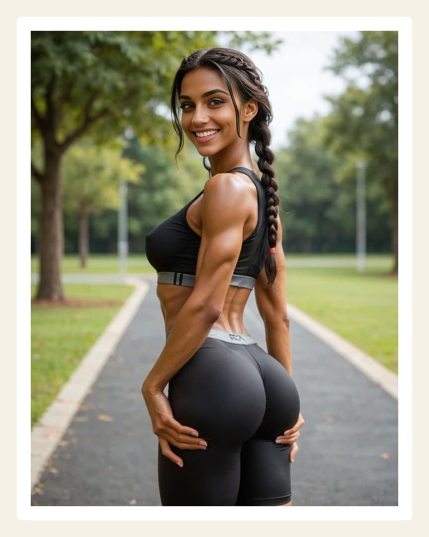 Curvy ebony ass gripped outdoors