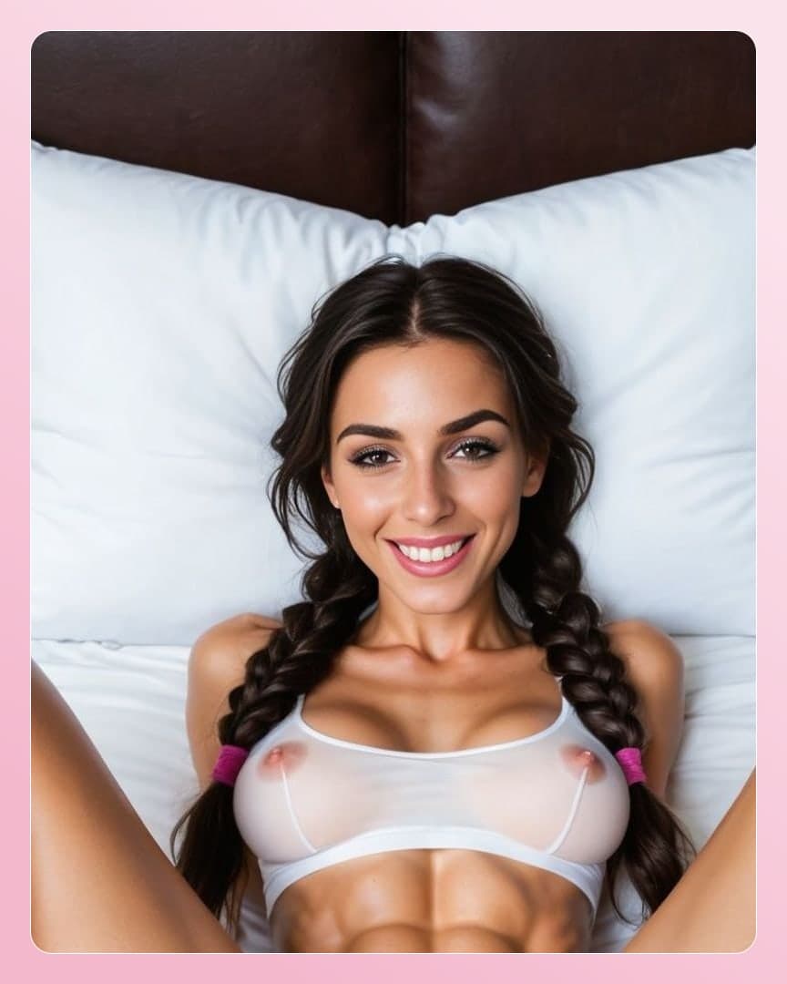 Long braids POV bed selfie