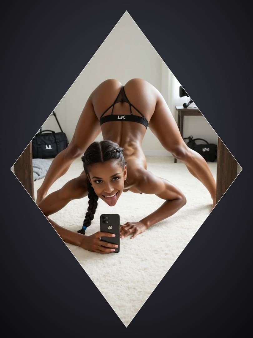 Bedroom thong selfie from behind