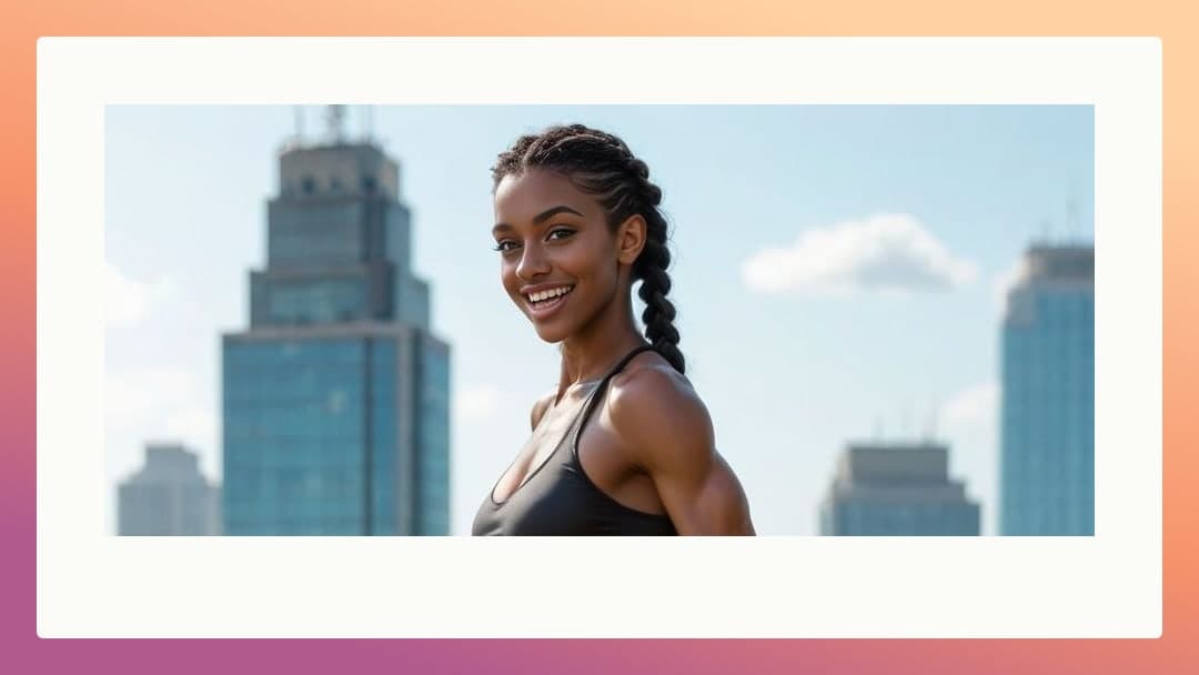 City skyline in low-cut tank