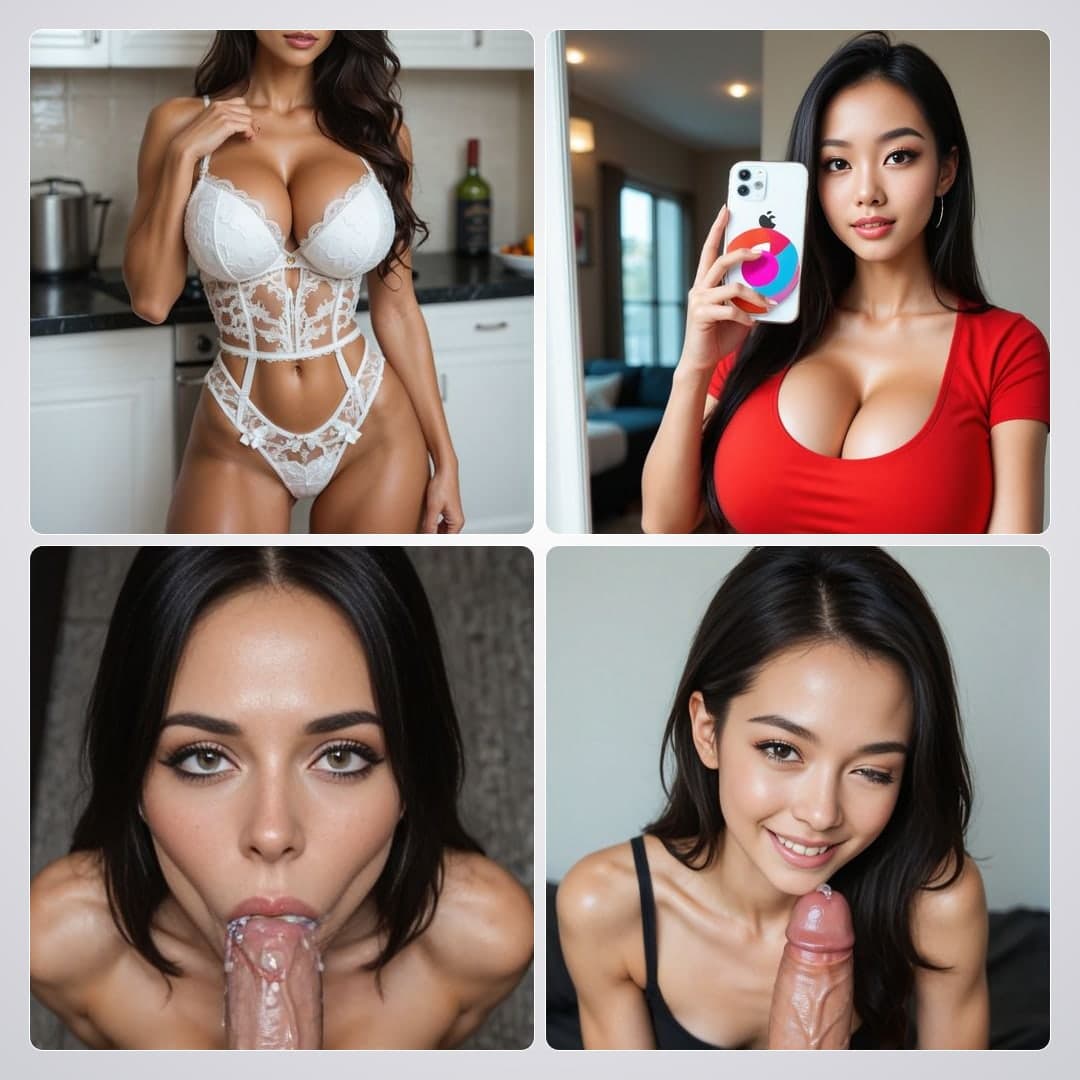 Raven hair POV blowjob collage