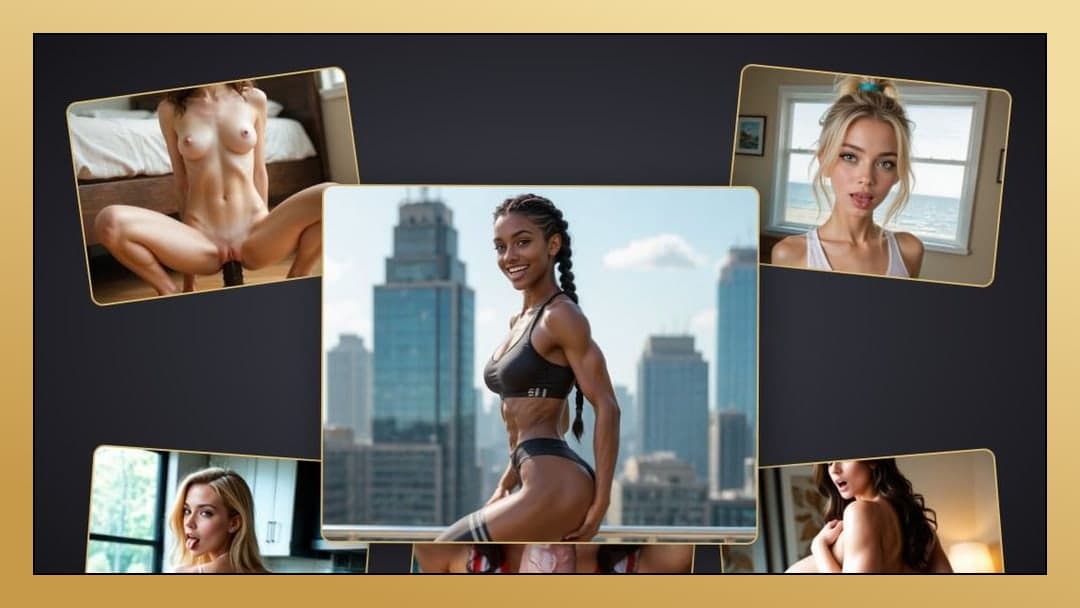 Young adult ebony skyline rooftop pose