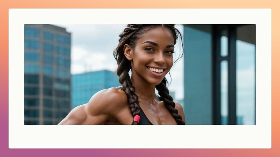 Braided hair close-up sports bra