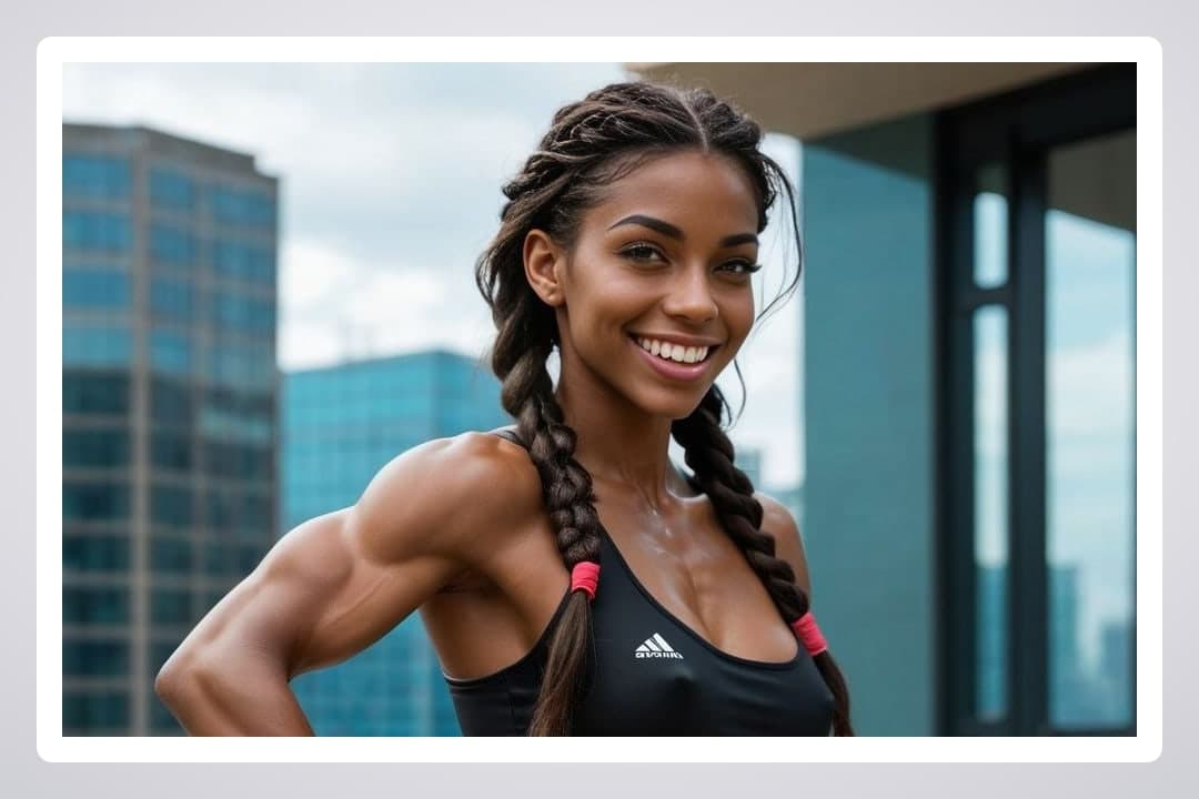 College girl balcony sports bra