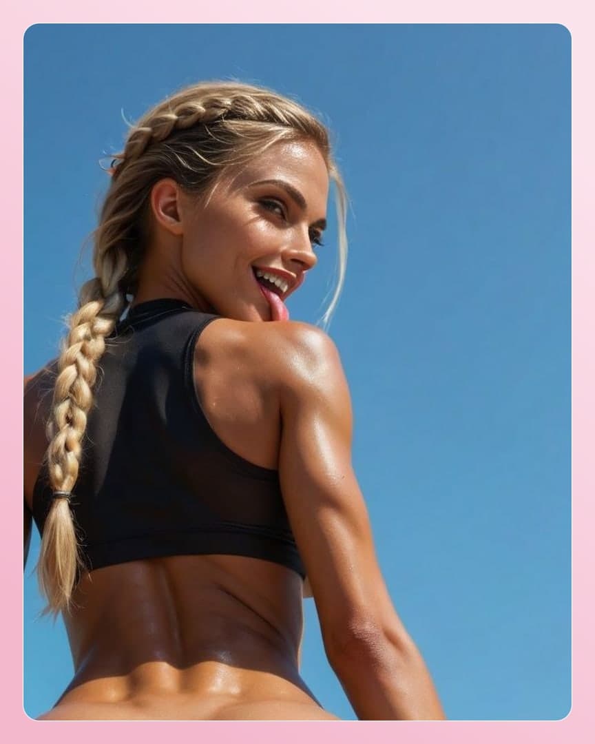 Athletic back and shoulders in sun