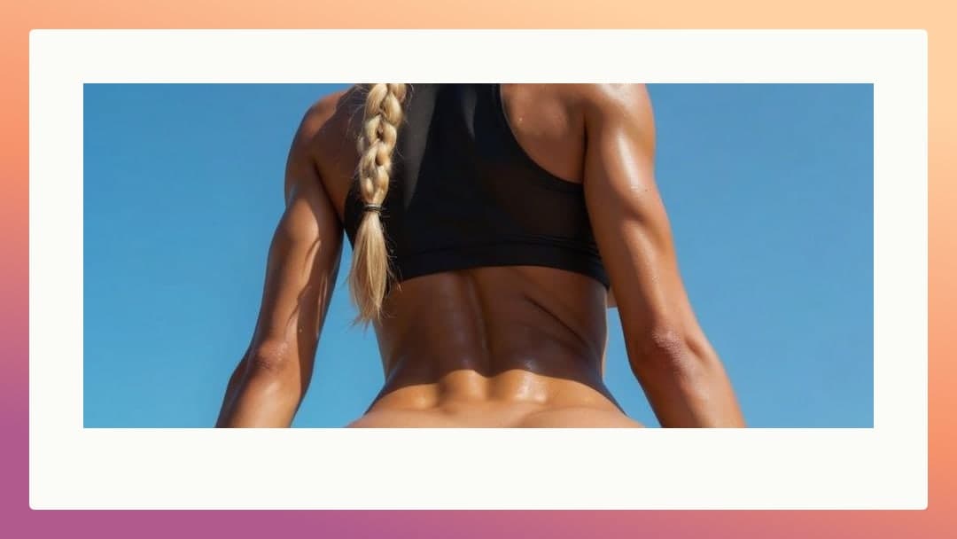 Low rear angle oiled ass outdoors
