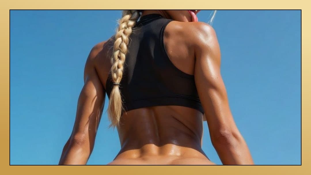 Sweaty braid outdoors tongue out
