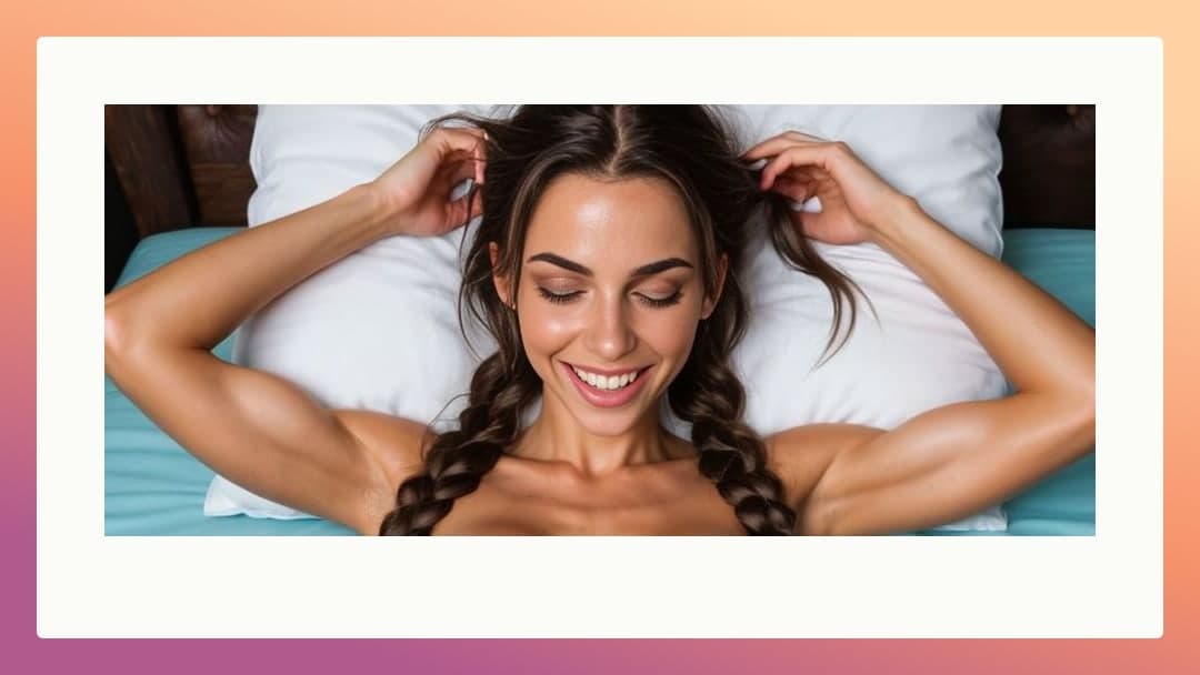 Young adult braids relaxed in bed