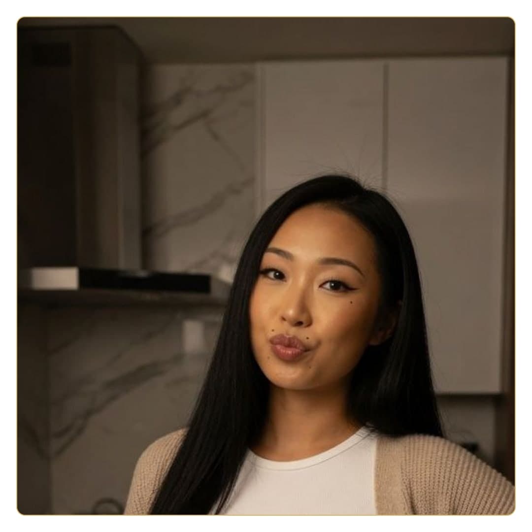 Kitchen close-up pout selfie