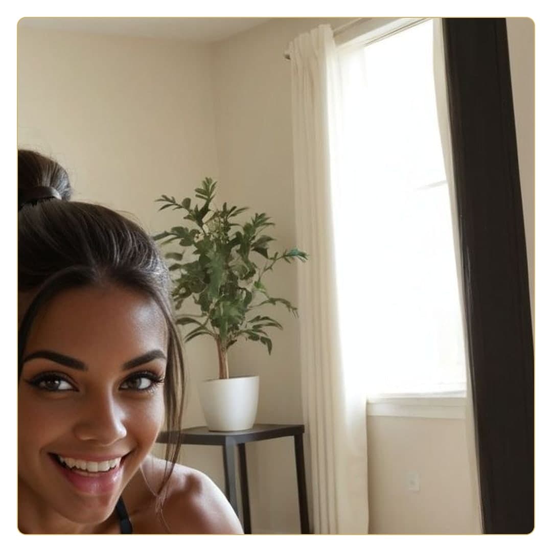 Close up portrait selfie smile