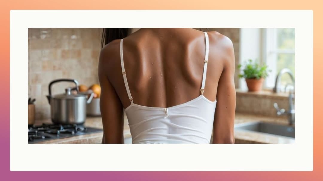 Curvy ebony in kitchen camisole