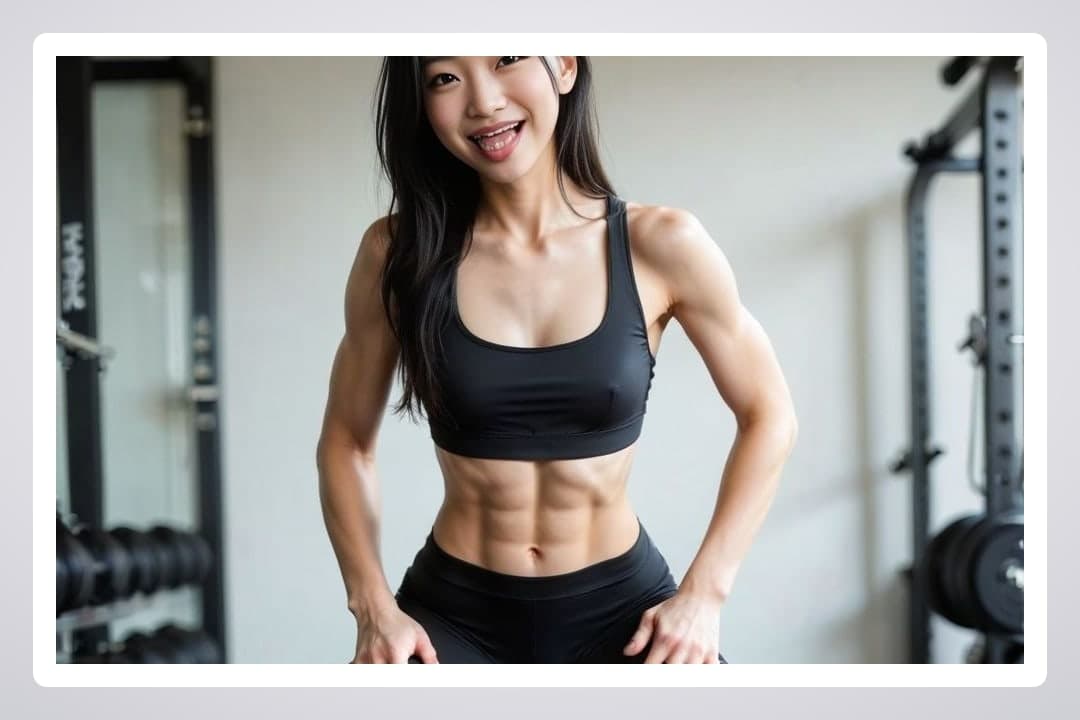 Gym sports bra midriff flash
