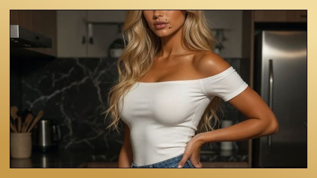 Kitchen crop top chest focus