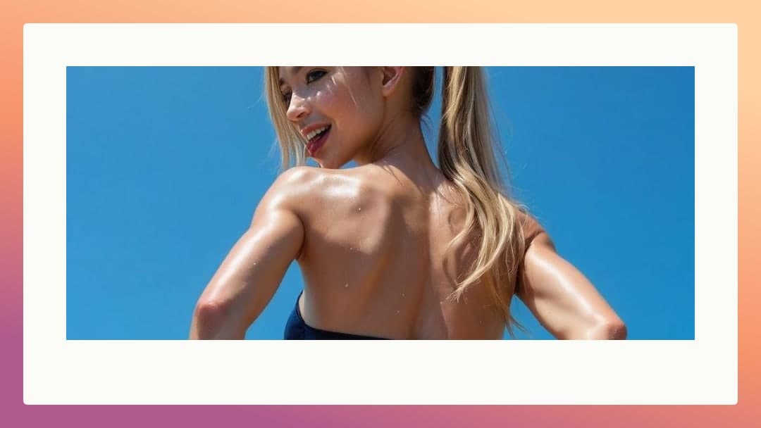 Tanned back and curves in sunlight