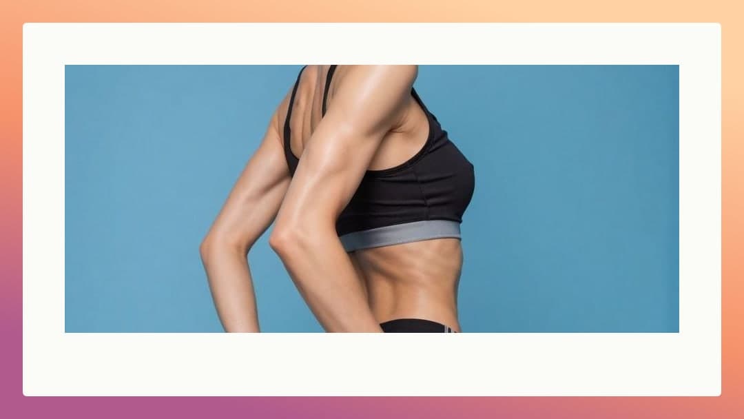 Profile pose oiled abs studio