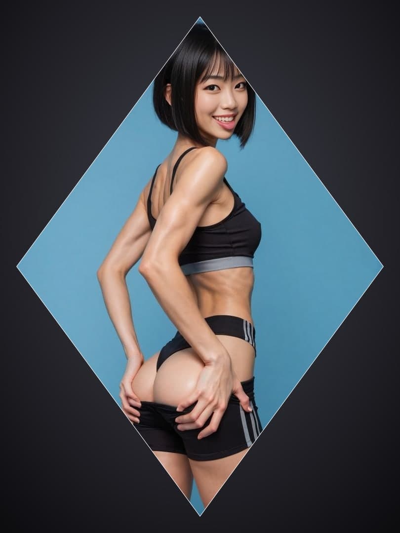 Short black bob studio pose