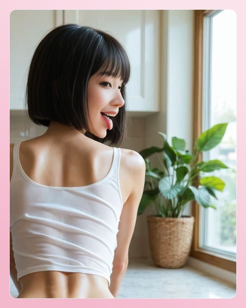 Young Asian kitchen tease