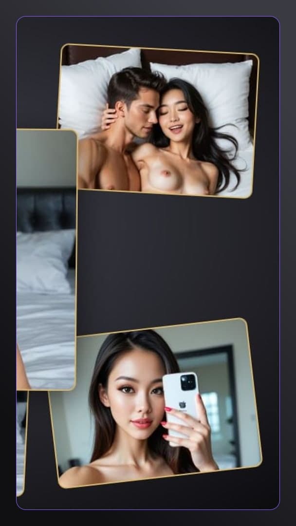 Raven hair topless selfie in bed