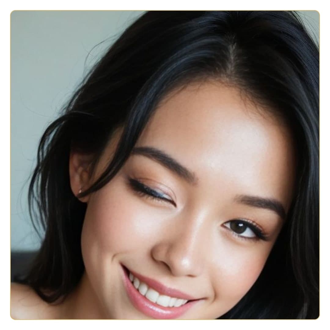 College Asian wink selfie