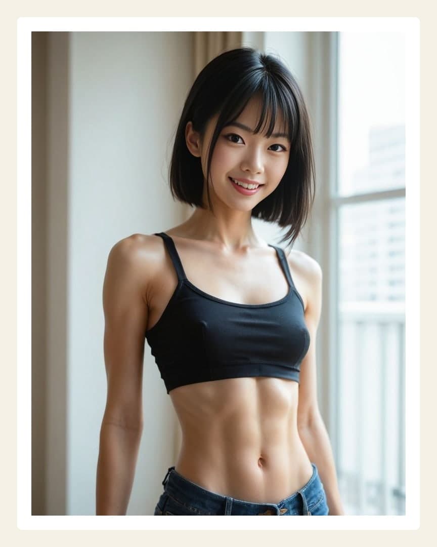 Early 20s Asian gym selfie