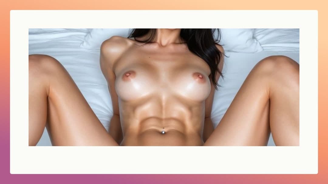 Raven hair nude spread on sheets