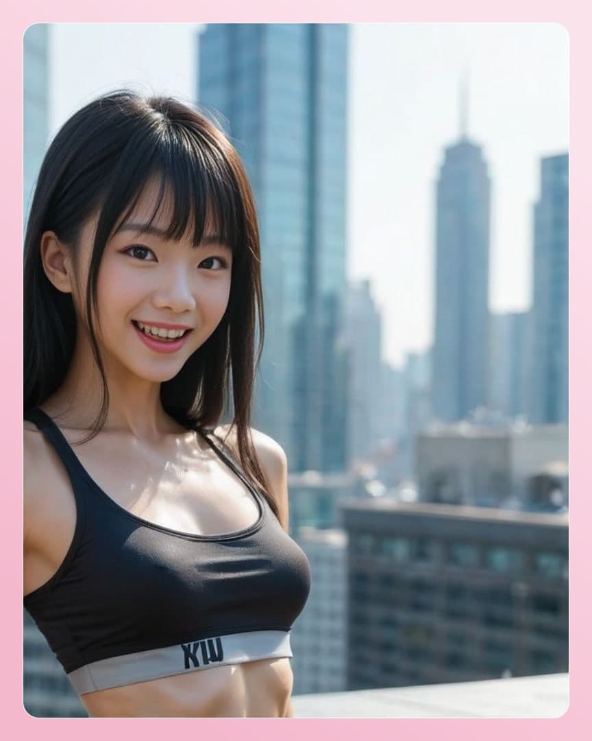 Waist-up sports bra portrait