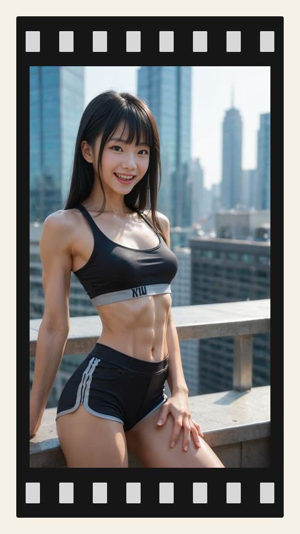 Sports bra on sunny city ledge