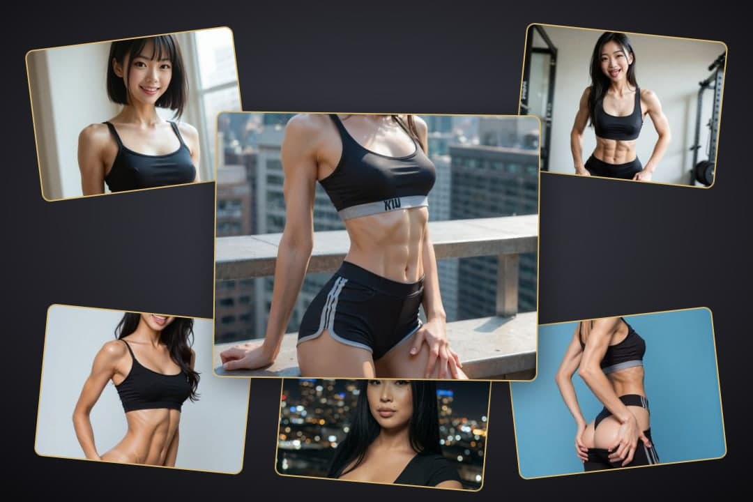 Kana, a woman with short dark hair and a playful expression
