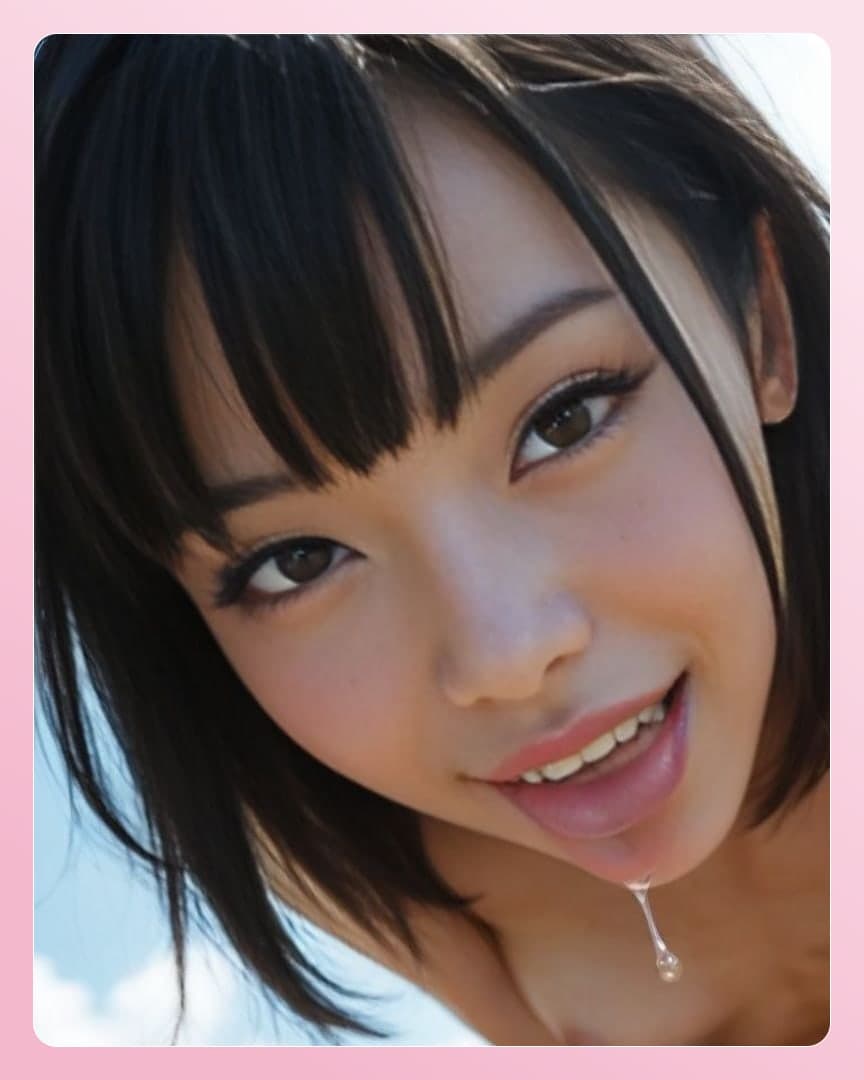 POV cum on Asian chin