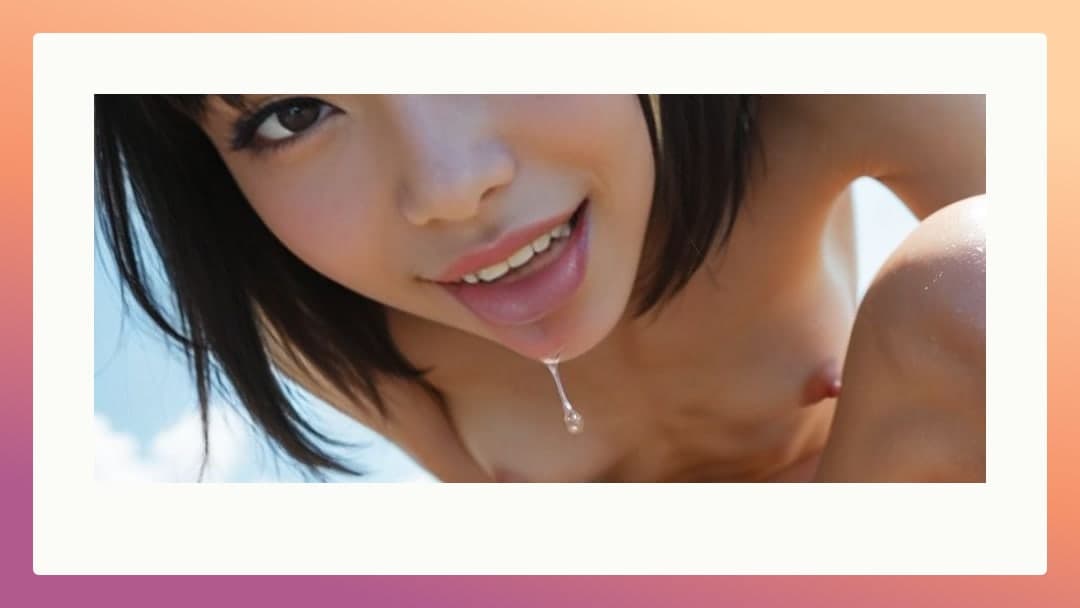 Young Asian facial cum on chin