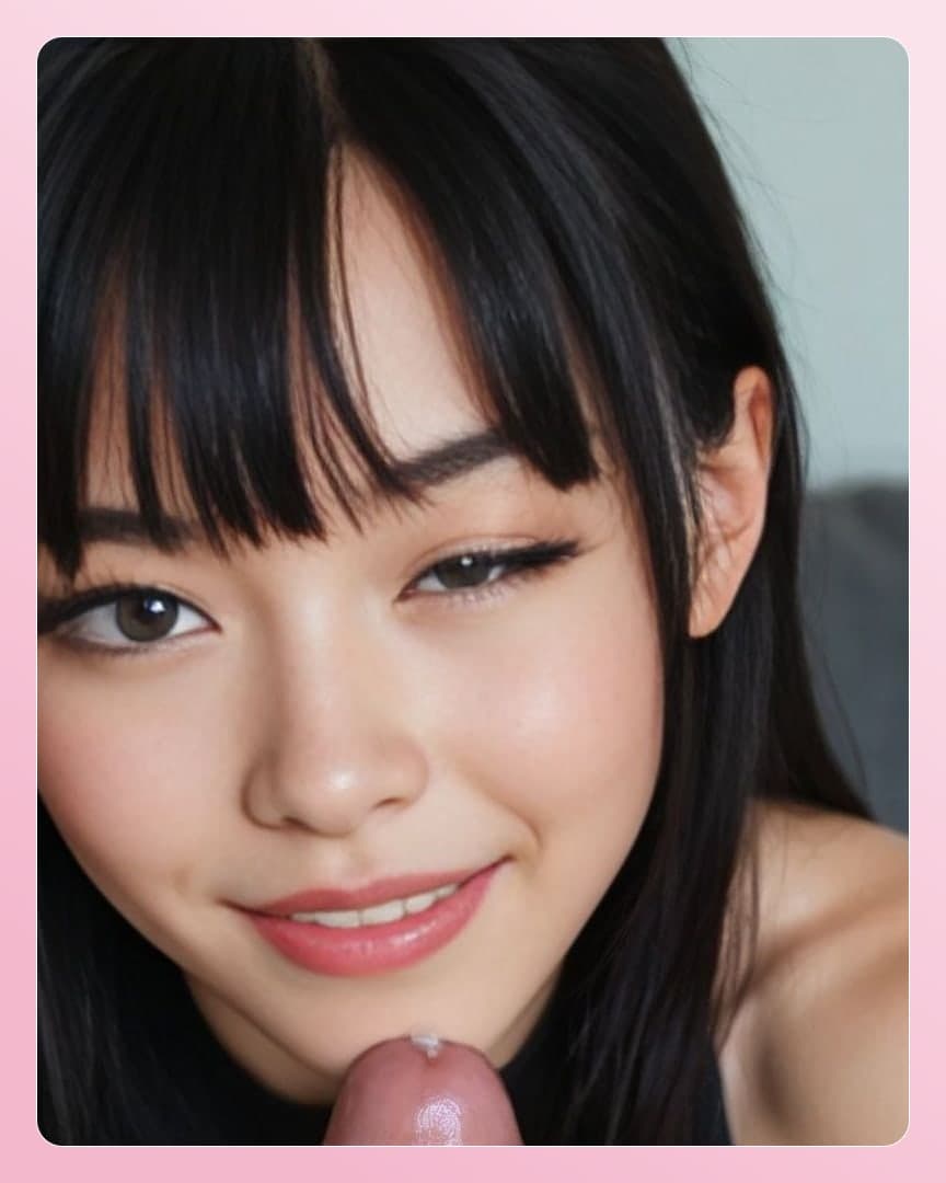 POV cum on Asian chin close-up