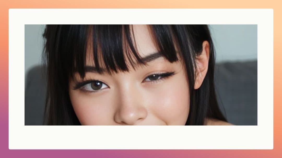 Young Asian topless close up