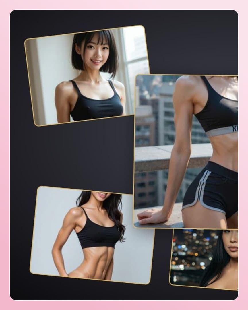 Asian model waist-up sports bra portrait