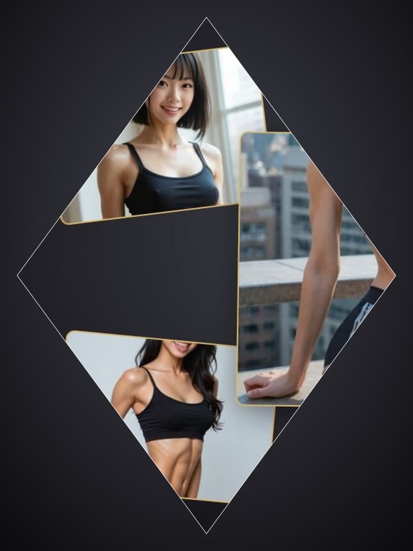 Full body balcony sports bra pose