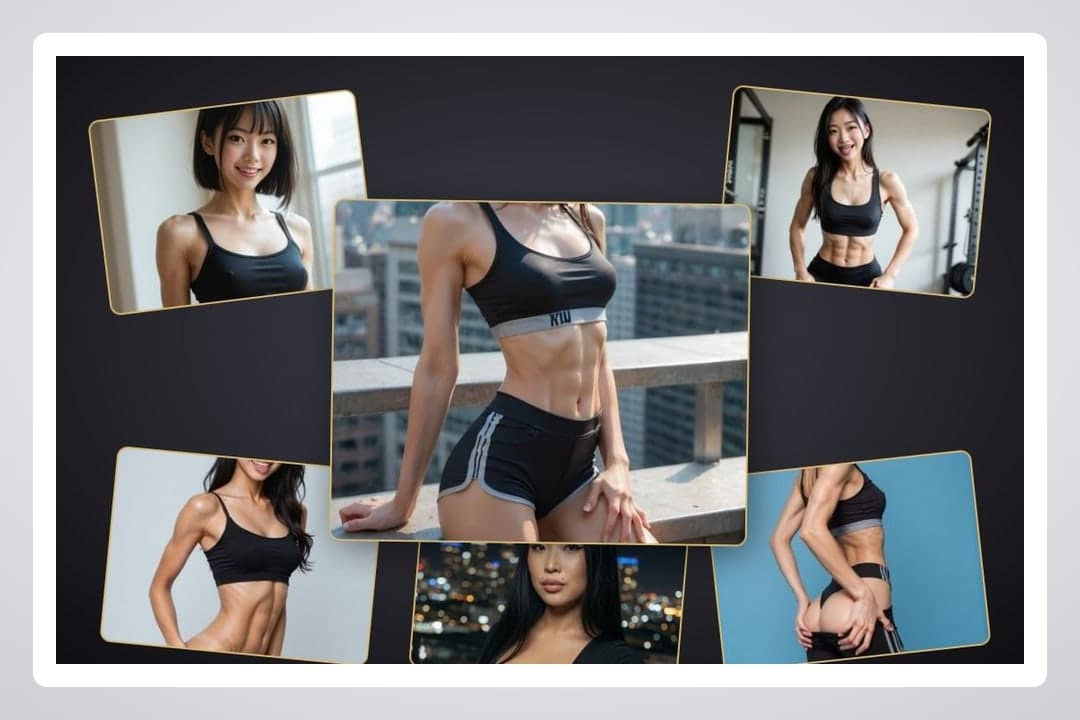 Toned abs sports bra selfie