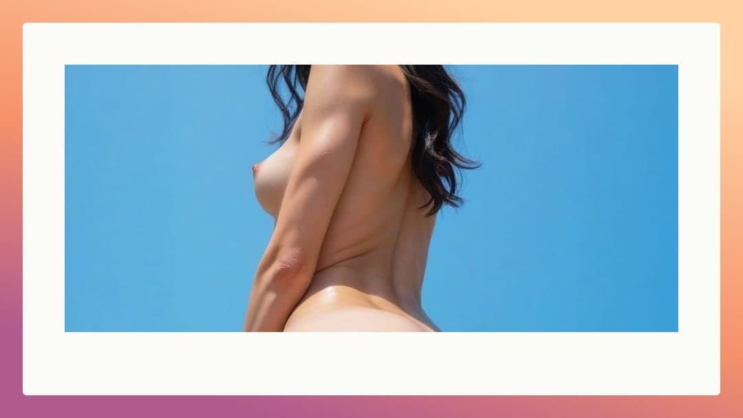 Topless outdoors daylight profile