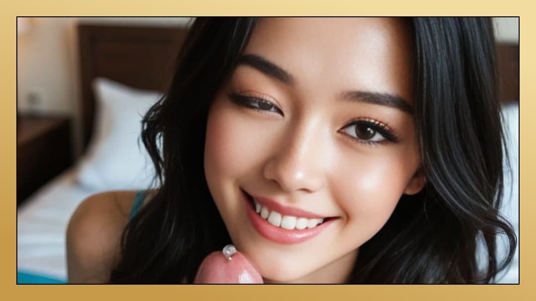 POV close-up lips on cock