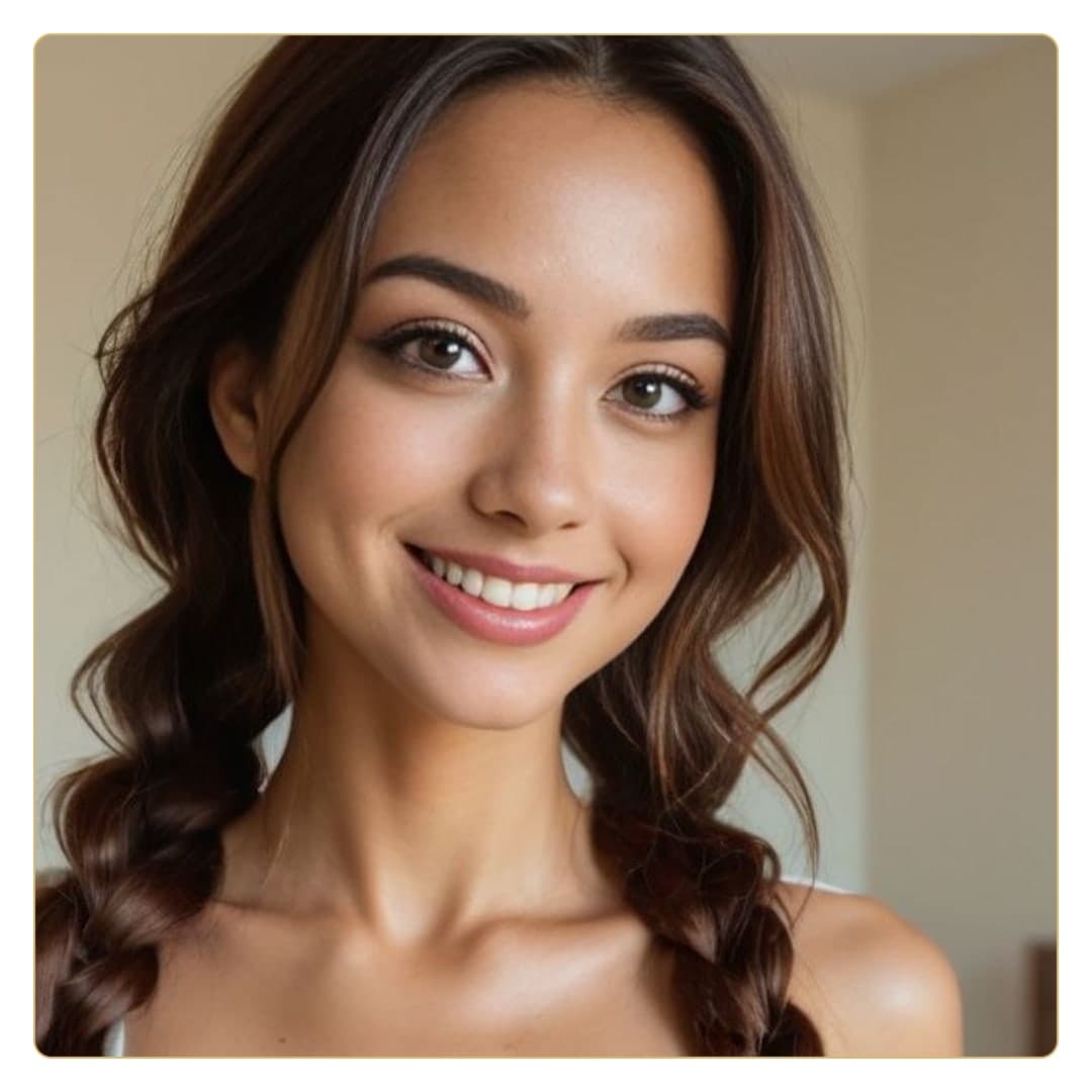 Braided beauty close-up portrait